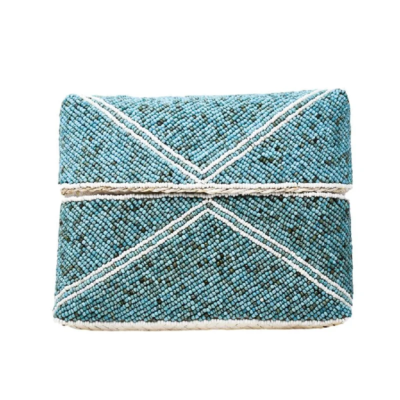 MACY BEADED CLUTCH - TURQUOISE