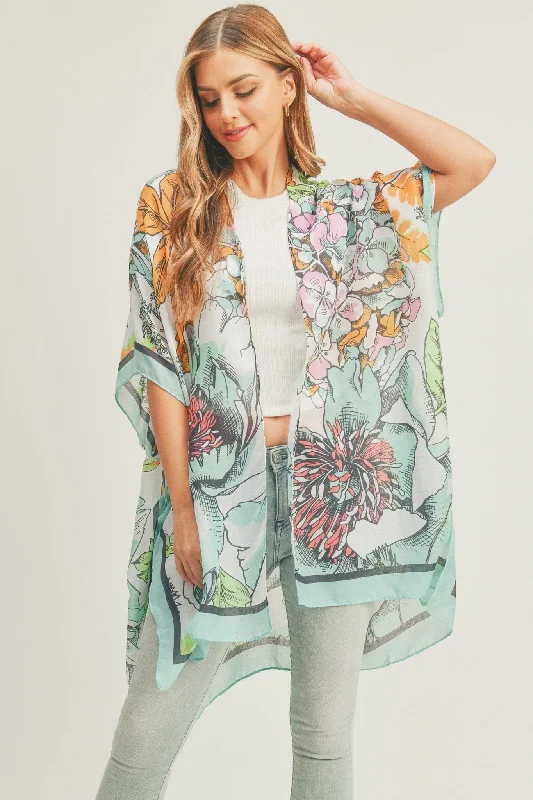 MS0276 Chriselle Floral Print Kimono