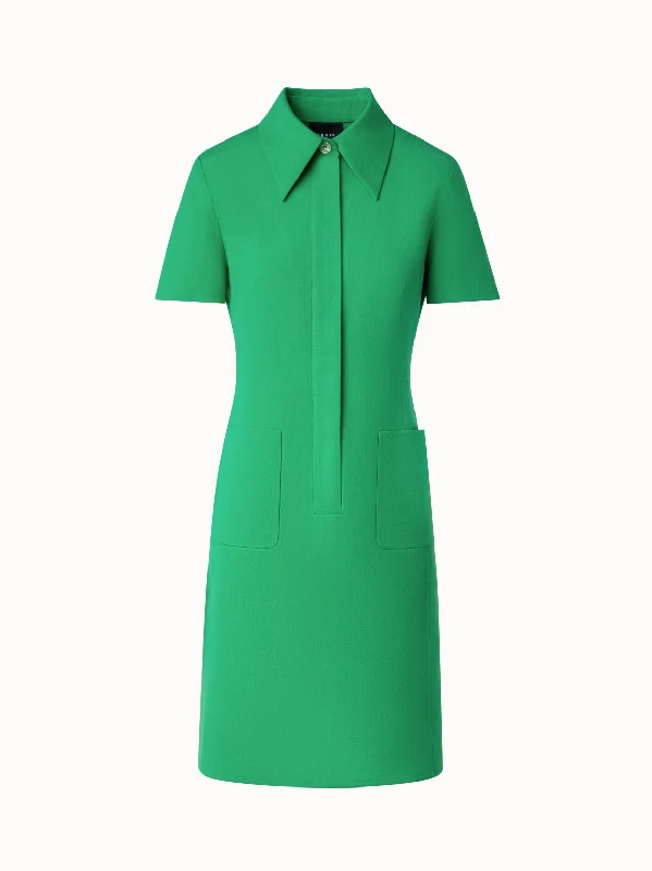 Polo Dress in Cotton Silk Double-Face