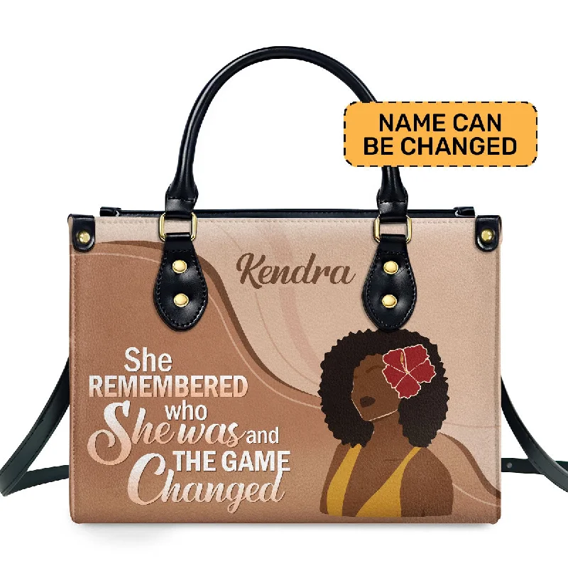 She Remembered Who She Was - Personalized Leather Hand Bag STB103