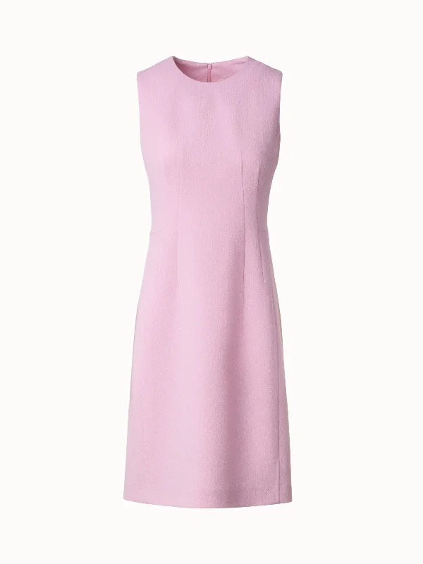 Sheath Dress in Wool Crêpe Double-Face