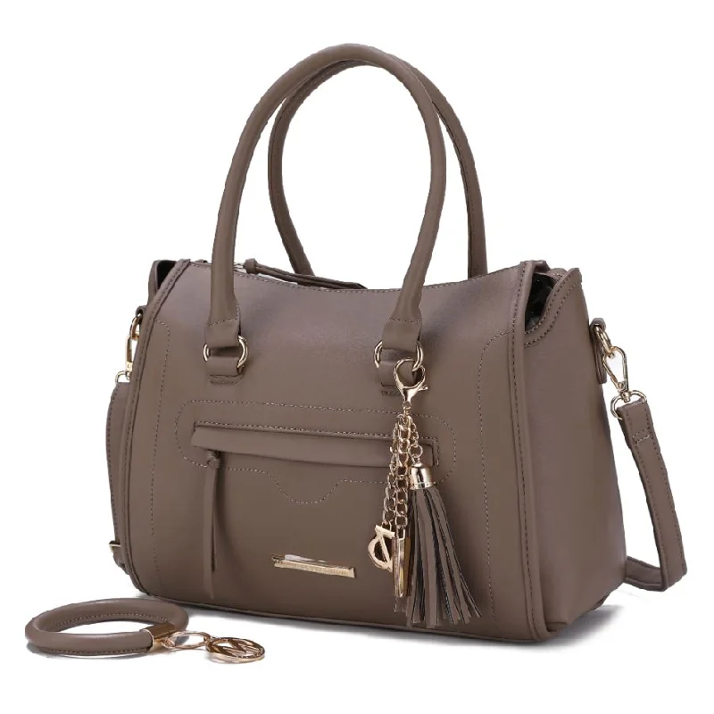 Valeria Satchel Handbag with Keyring