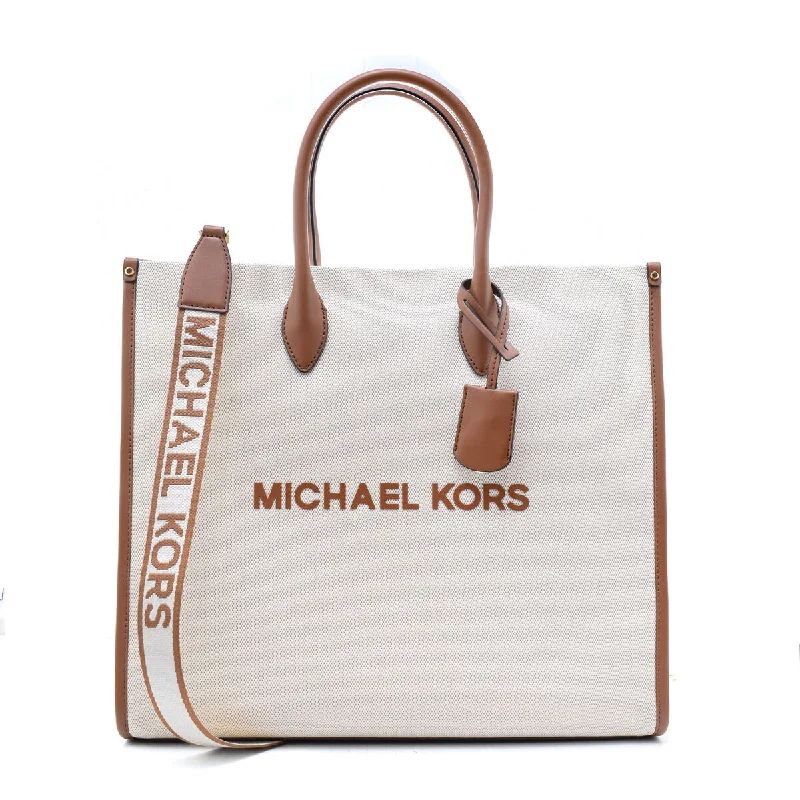 Michael Kors MIRELLA White Brown satchel Bag