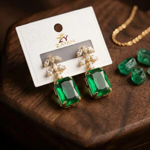 Modern Design Gold Plated Crystal Earrings