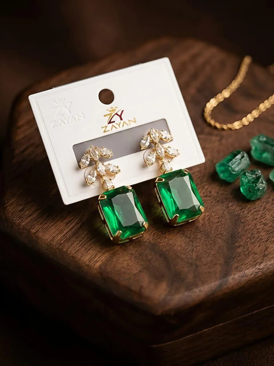 Modern Design Gold Plated Crystal Earrings